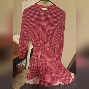 Gingham Red and Black Dress